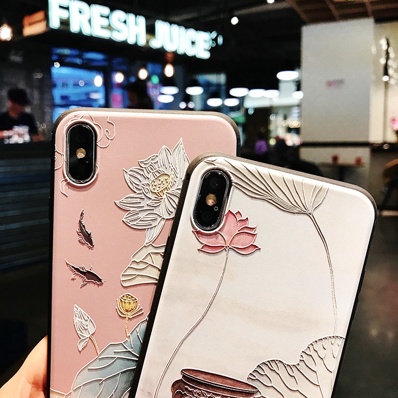 Ốp lưng điện thoại in hoạt hình Lotus Fish Pattern cho Samsung Galaxy A51 A71 A50S A30S A70 A50 A30 A20 A10 M10 A7 2018 Note 10 9 8 S20 Ultra S10 S9 S8 Plus