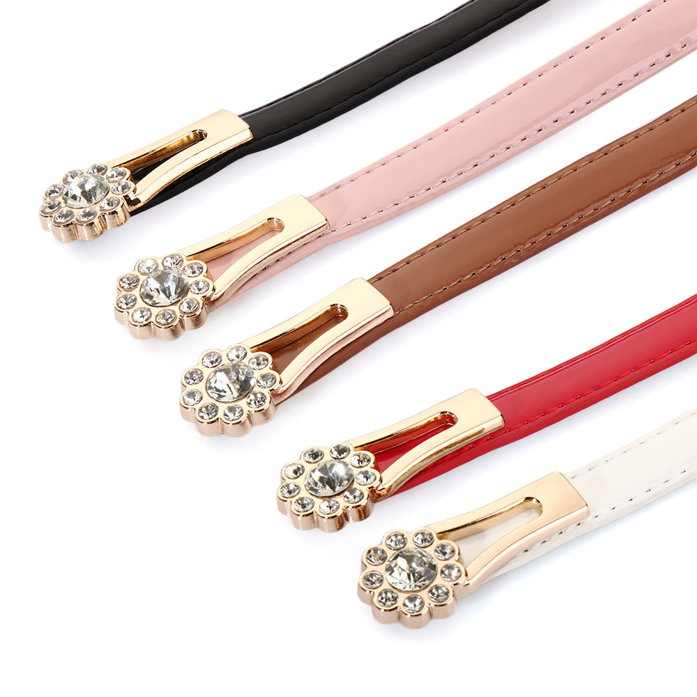 Thắt lưng da pu phối khóa kim loại nhiều màu sắc đầy cá tính tùy chọn