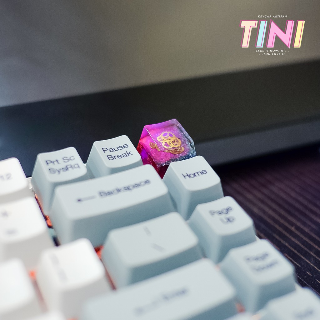 Keycap Resin vũ trụ bánh răng đỏ tím - OEM Cherry MX