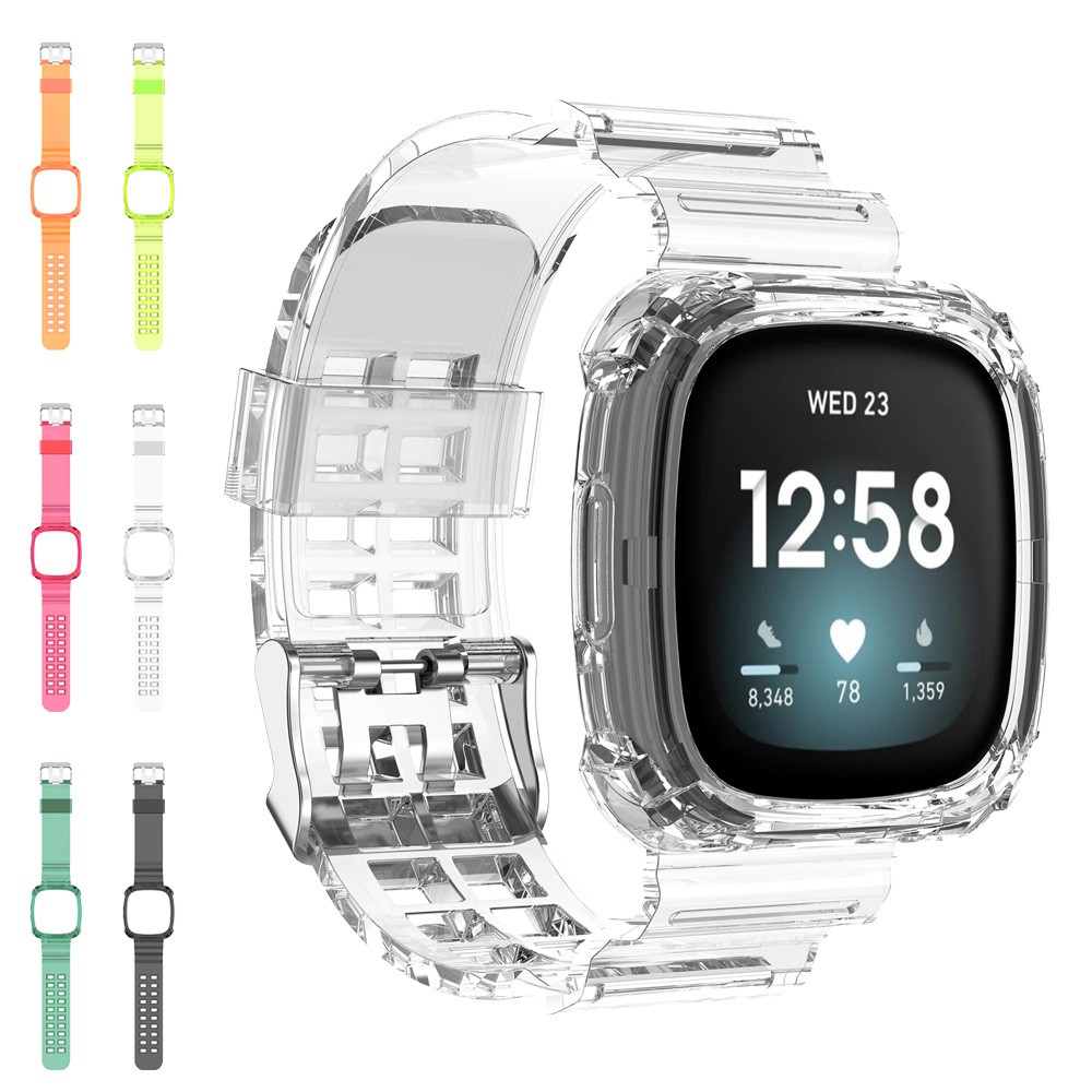 Dây Đeo Thay Thế Chất Liệu Silicon Thiết Kế Sọc Gân Nổi Thời Trang Cho Fitbit Versa 3