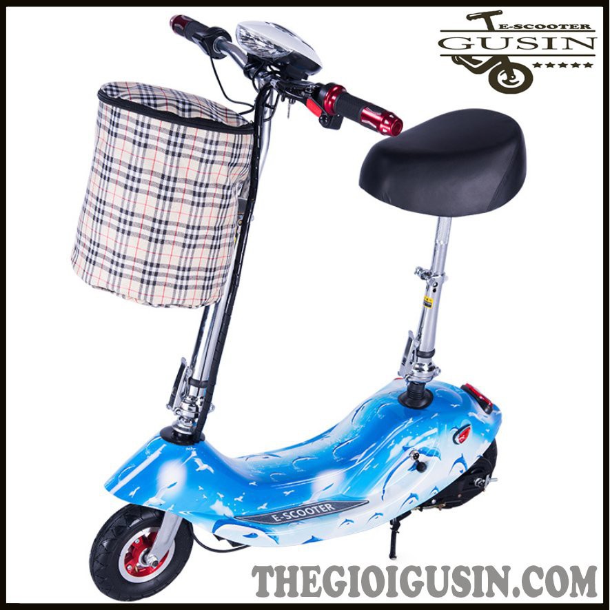 Xe Điện E-scooter mini Màu Xanh Da Trời / GuSin Phân Phối Chính Hãng / Sỉ lẽ Toàn Quốc