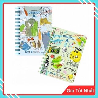 Sổ Lò Xo Klong Kép Dọc A5 320 trang 70/76 Offset Bìa Cứng