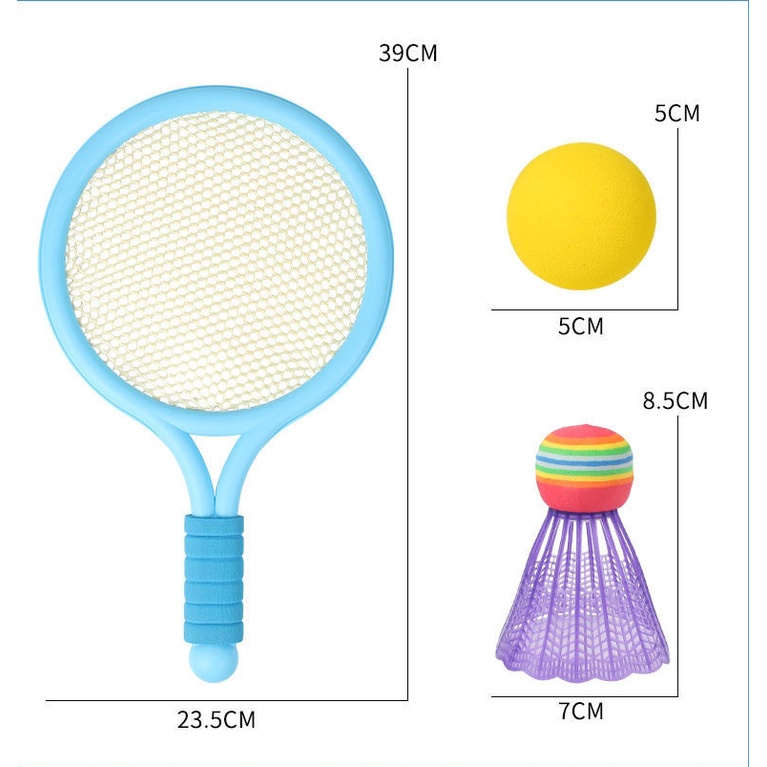 Bộ 2 Vợt Đánh Cầu Lông Kèm 2 Quả Bóng Tennis Cho Bé - Vợt cầu lông trẻ em