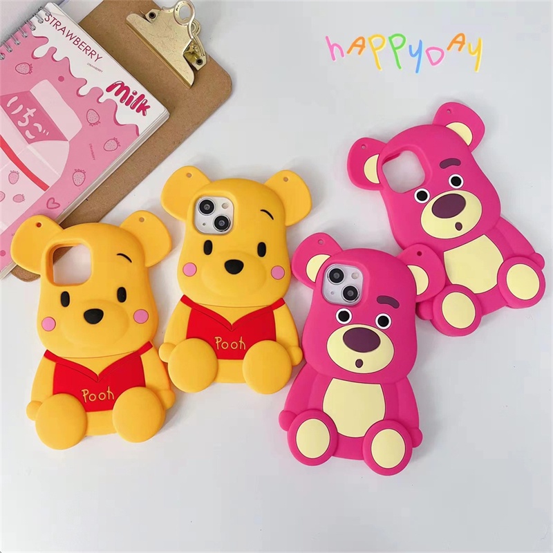 Ốp Điện Thoại In Hình Gấu Pooh/Gấu Pooh Ba Chiều Lớn Cho iPhone X XS XR 11 11ProMax 12ProMax 12Pro 12 13 13ProMax 6/7/8 Plus iPhone 6S