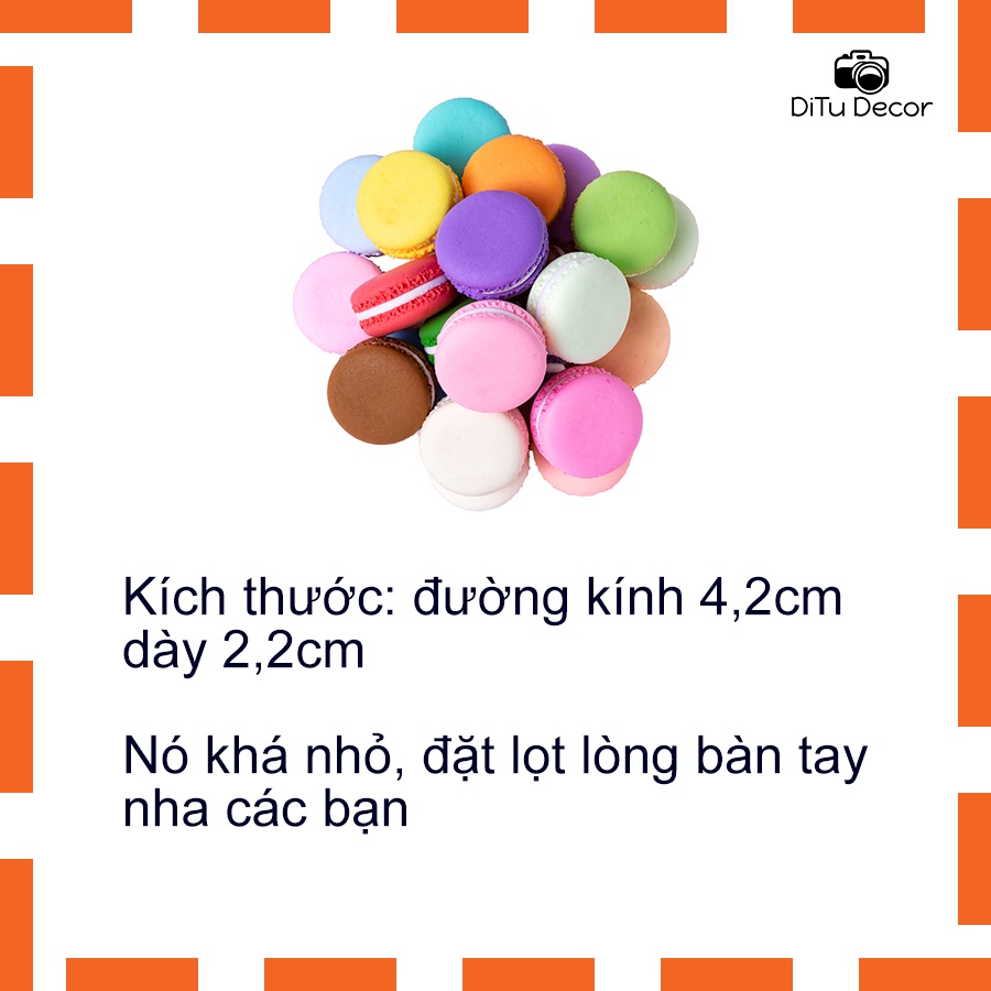 Bánh macaron nhựa mini chụp ảnh, hoa quả bánh giả decor chụp hình