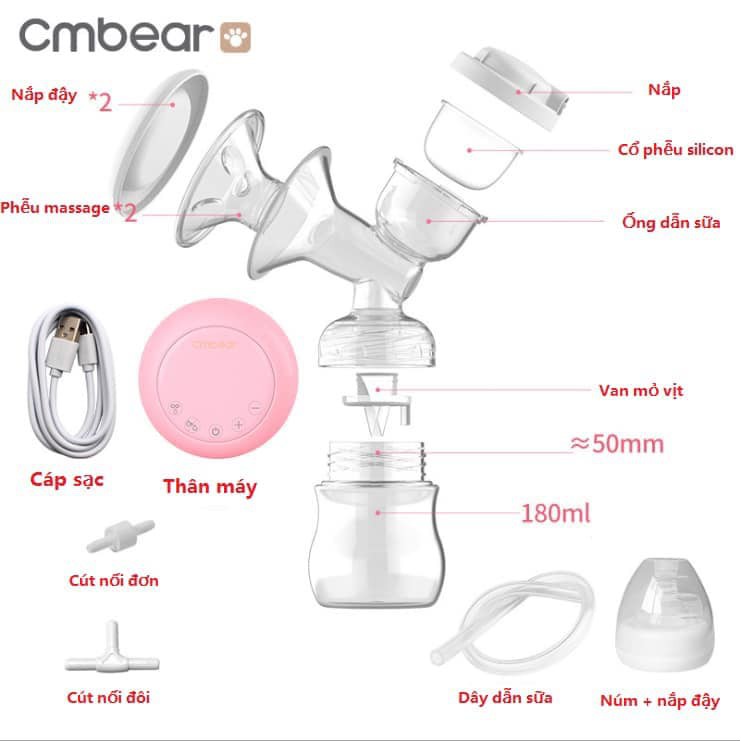 Máy hút sữa điện đôi CM Bear mẫu mới nhất