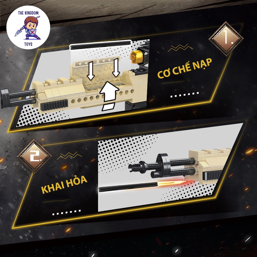 Đồ Chơi Lắp Ráp PUBG Mô Hình MK14 / Vector / M416 / Scar RAEL Free Fire CSGO Đồ Chơi Cho Bé 70003