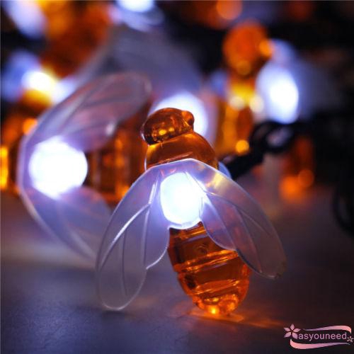 Đèn LED dây 20 bóng hình con ong dùng năng lượng mặt trời