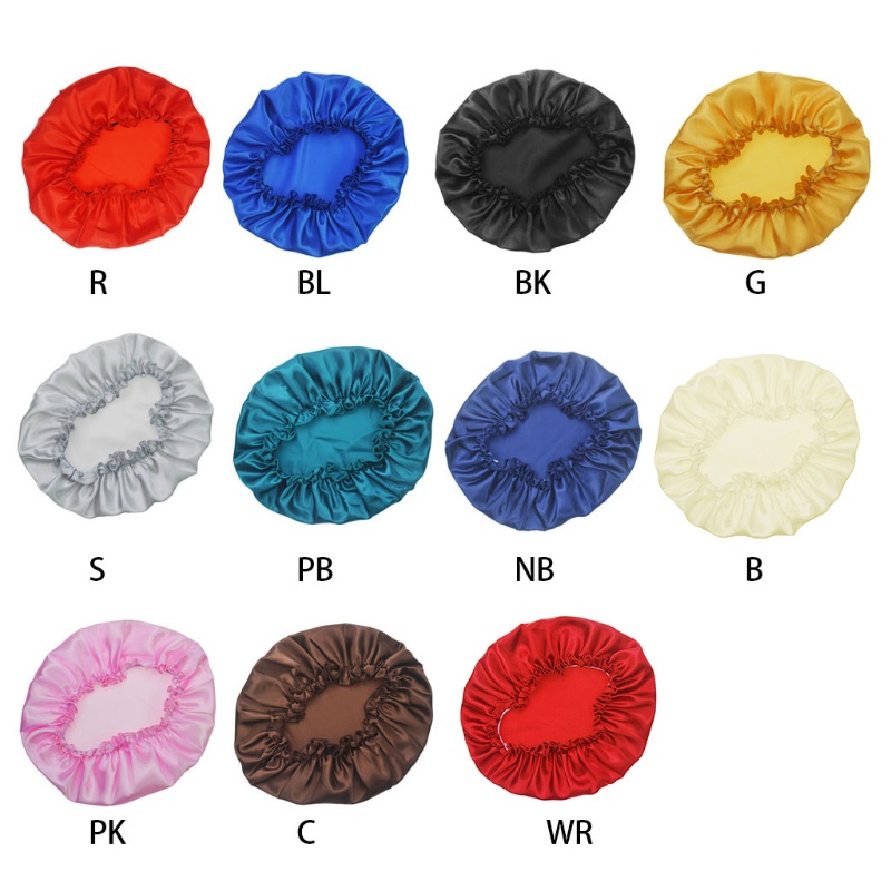 Youyo Mũ Trùm Đầu Bằng Satin Màu Trơn Co Giãn Điều Chỉnh Được Dùng Khi Ngủ