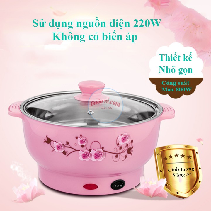 Nồi lẩu mini điện đường kính 24cm - 26cm  tiện dụng 01035 – 01036 Buôn Rẻ