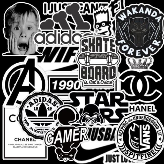 [STICKER 1K] STICKER LOCAL BRAND TRẮNG ĐEN SIÊU CHẤT DÁN TRANG TRÍ ĐT LAPTOP VALI TƯỜNG TỦ KỆ MŨ BẢO HIỂM XE MÁY NOTEBOK