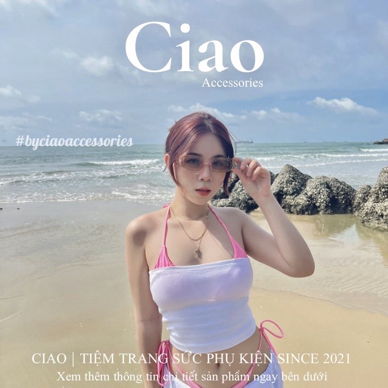 [HOẢ TỐC 1H] Mắt kính/ Kính mát plastic thiết kế bản chữ nhật mã 21 Ciao accessories