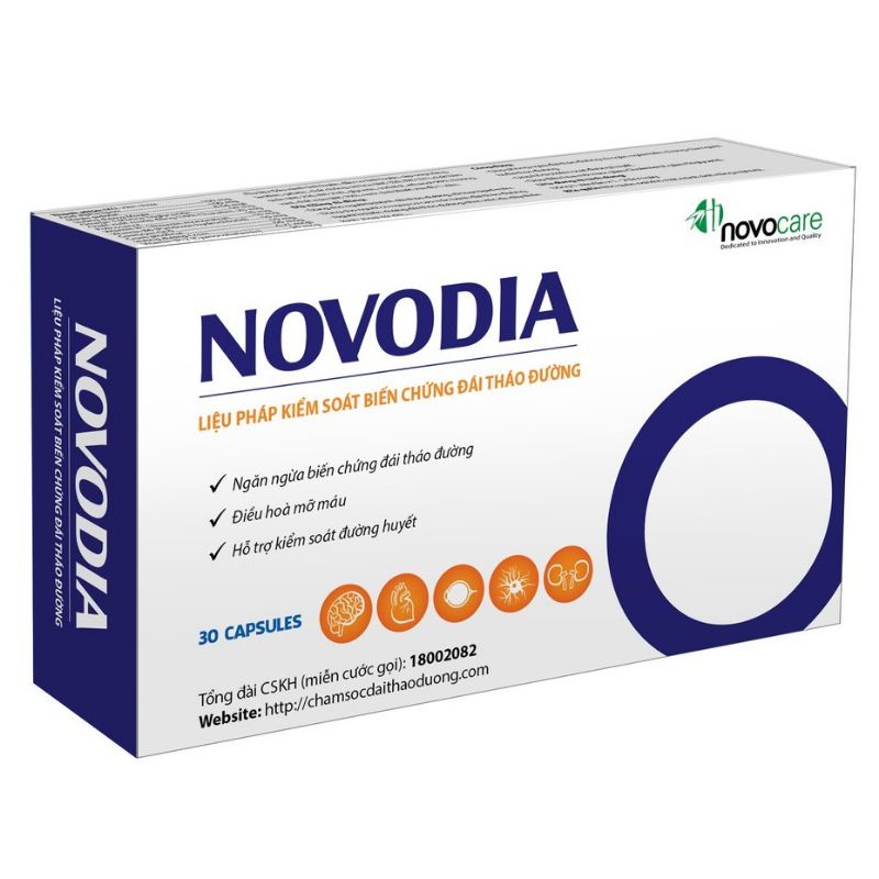 NOVODIA ngăn ngừa biến chứng tiểu đường, điều hòa mỡ máu hộp 30 viên