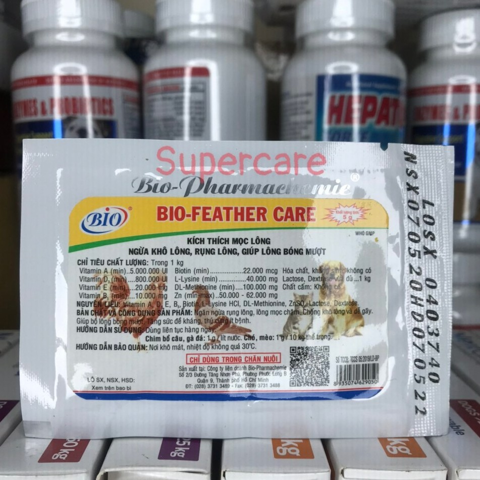 Bio Feather Care 5Gr Kích Thích Mọc Lông Giúp Lông Bóng Mượt