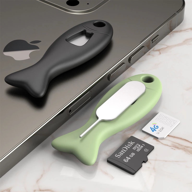 Túi Đựng Thẻ SIM Điện Thoại Chống Thất Lạc Hình Cá Vui Nhộn Có Thể Mang Theo