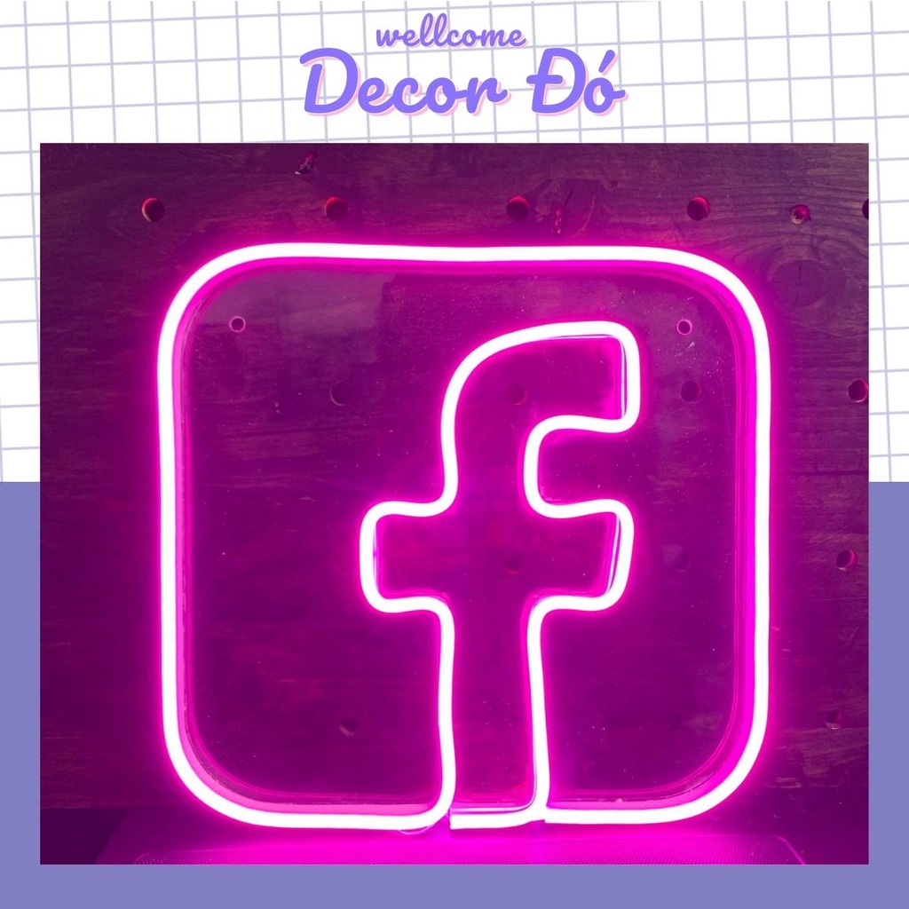 Đèn NeonSign | Face.book | Kích Thước 26x25cm | Quà Tặng Trang Trí Cực Chất , Siêu Sáng & Tiết Kiệm Điện Với Led 12v |