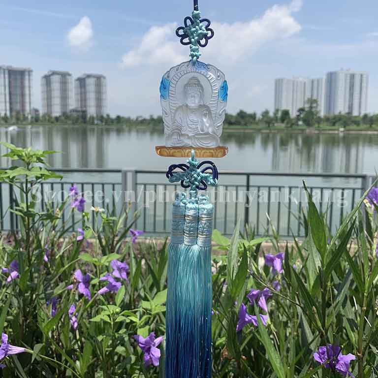 Dây treo xe ô tô tượng Phật A Di Đà bằng lưu ly