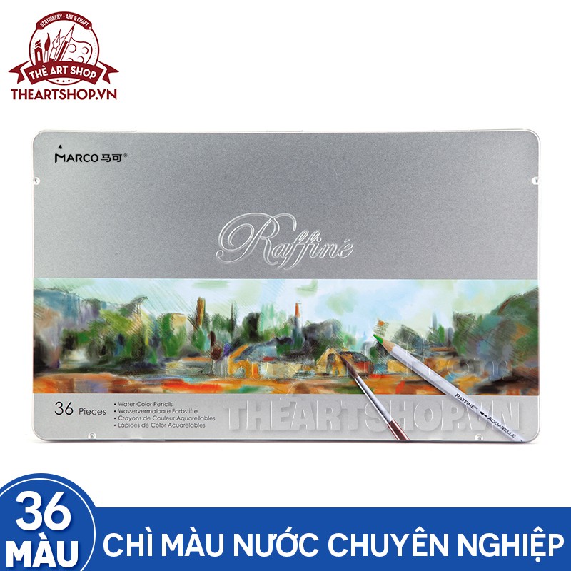 THEARTSHOP Chì màu nước MARCO RAFFINE 12/24/36/72 màu (Hộp thiếc - Hộp giấy)