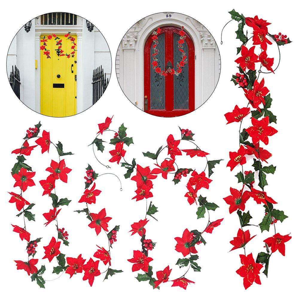 FOREVER Dây Lá Bạch Đàn Nhân Tạo Màu Đỏ Trang Trí Phông Nền Tiệc Cưới / Giáng Sinh DIY