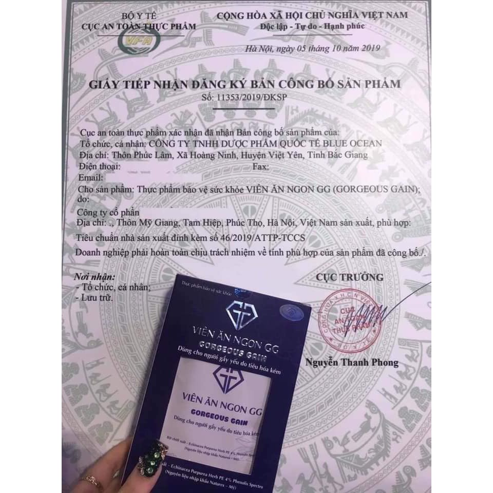 (Mua 1 tặng 1) Viên ăn ngon GG, hộp 30 viên, cam kết chính hãng, fake đền 1000 lần | Thế Giới Skin Care