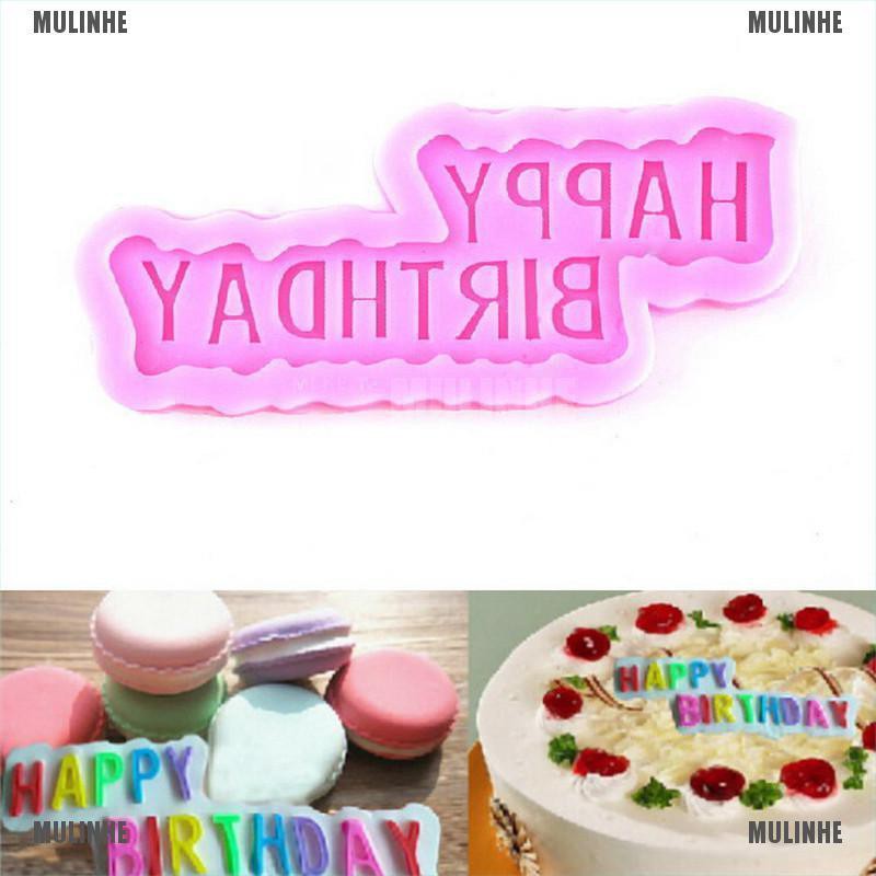 Khuôn silicone trang trí bánh tạo hình chữ Happy birthday