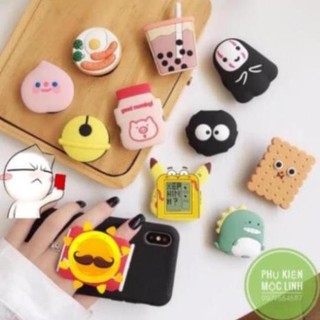 Khủng long trà sữa vô diện cute giá đỡ điện thoại iring poc