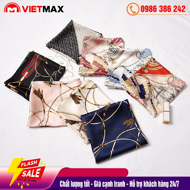 🎁 Khăn Lụa Satin 70x70 Turban Bandana Quàng Cổ Buộc Tóc Thời Trang Hàn Quốc