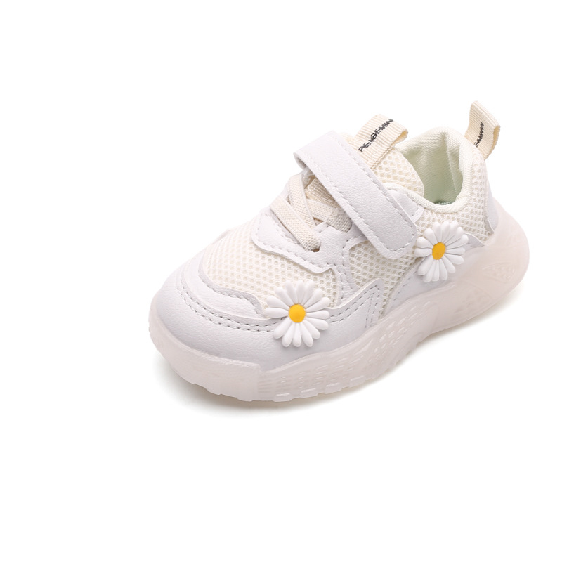 【Nghe được】♪ Baby shoes breathable len trân Châu Giày thể thao giày trẻ em đi bộ giày duy nhất dán bơ PAPAYA