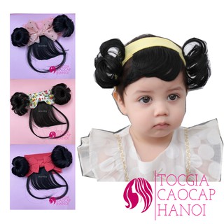 Tóc giả cho bé ❤️ Set 2 búi natra 2 bên xinh xắn kèm mái giả trẻ em ❤ Freeship50k Link2