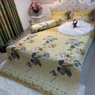 Bộ chăn ga gối Cotton Poly ga phủ trần bông cả bộ