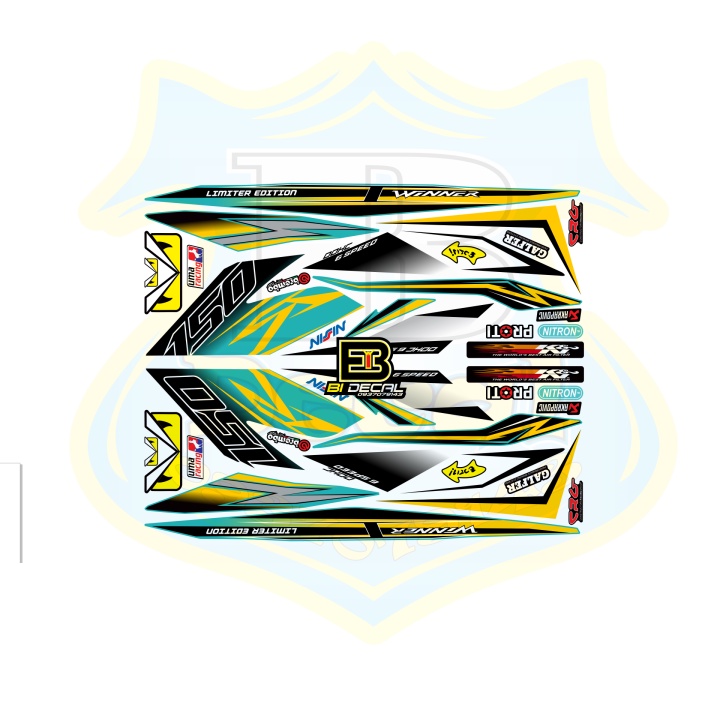 ( Quí khách vui lòng mang ra tiệm cho thợ dán ) Tem winner Repsol trắng