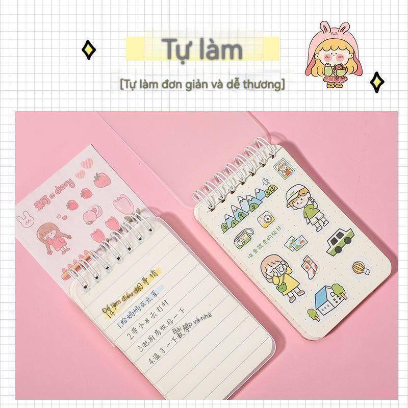 ⭐ iLado ⭐  sổ ghi chú mini A7 sổ tay tài khoản tay sáng tạo dễ thương vở kẻ ngang sổ ghi chép notebook sổ ghi chép sổ tay ghi chép vở lò xo kẻ ngang sổ lò xo kẻ ngang marker học văn phòng phẩm sổ ghi chú sticker tập vở