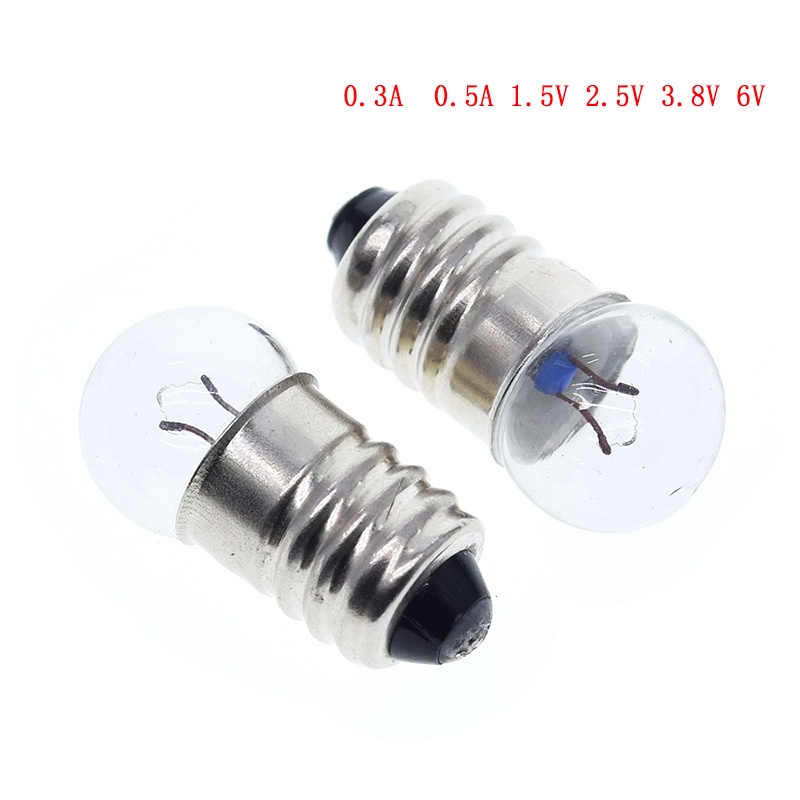 Set 10 Bóng Đèn Nhỏ 0.3A 0.5A 1.5V 2.5V 3.8V 6V Dùng Trong Thí Nghiệm Vật Lý