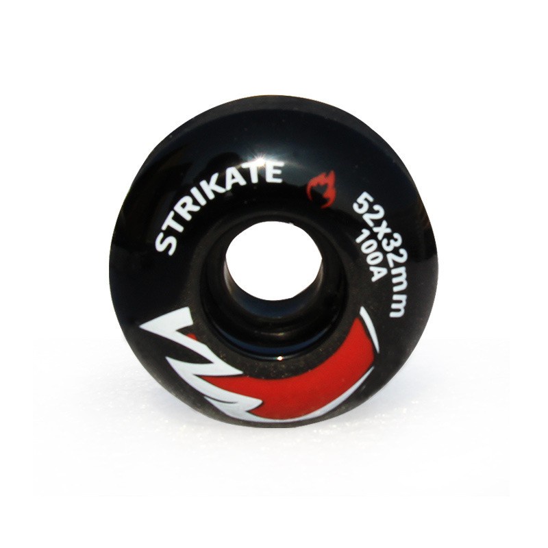 STRIKATE 4Pcs Skateboard Wheels 52X32mm PU Wheels Double Rocker Black