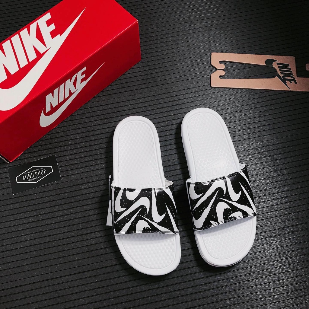 Dép Nikkeeee_Benassi JDI Black/White/Orange - 5538