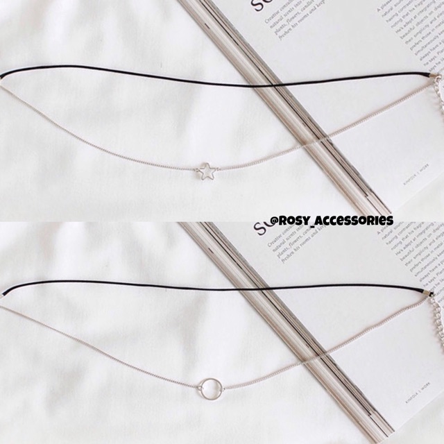 ROSY - CHOKER 2 DÂY MẶT HÌNH HỌC (ẢNH THẬT Ở CUỐI!!!!)