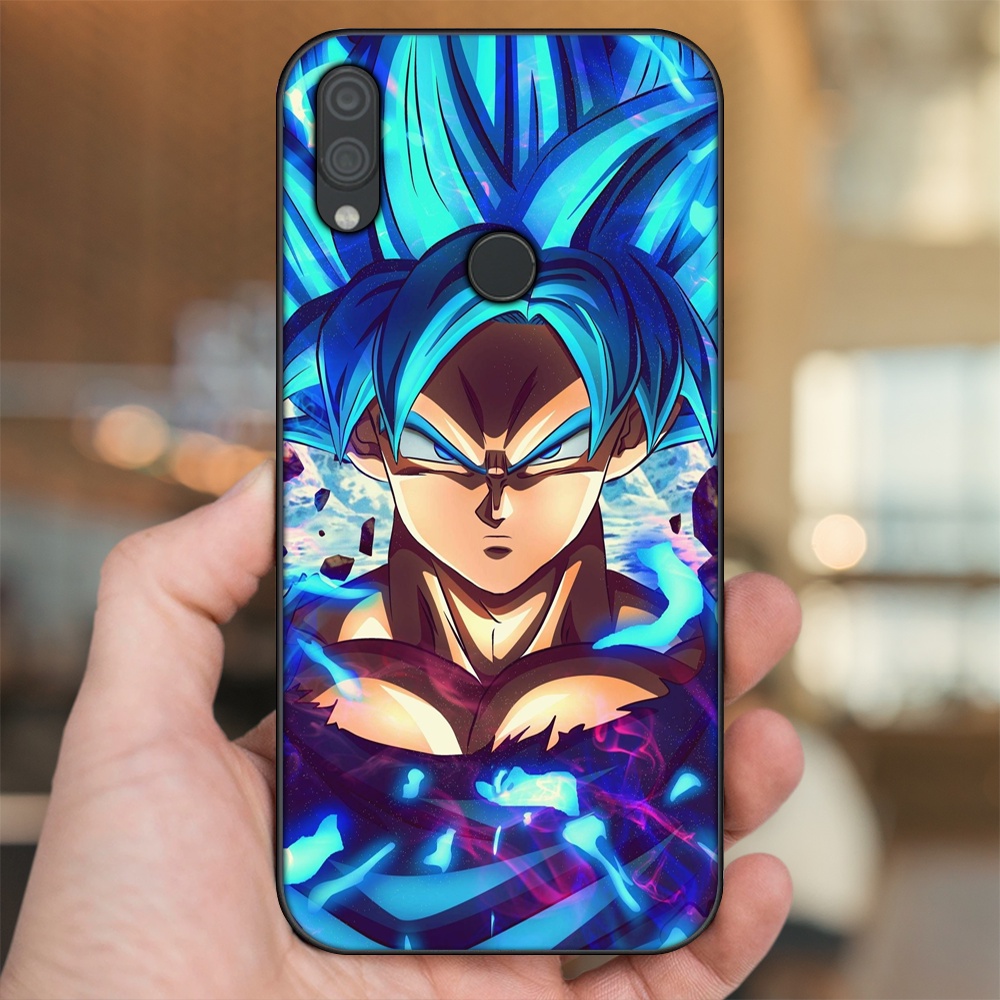Ốp lưng Xiaomi Redmi Note 7, Note 7 Pro viền đen in hình Goku Dragon Ball