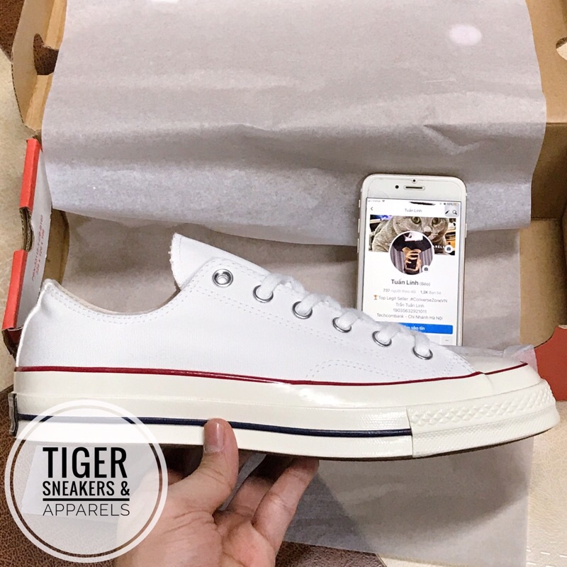 Tiger Sneakers - Giày Converse Chuck Taylor All Star 1970s White | 162065C (CÓ TEM SIZE)