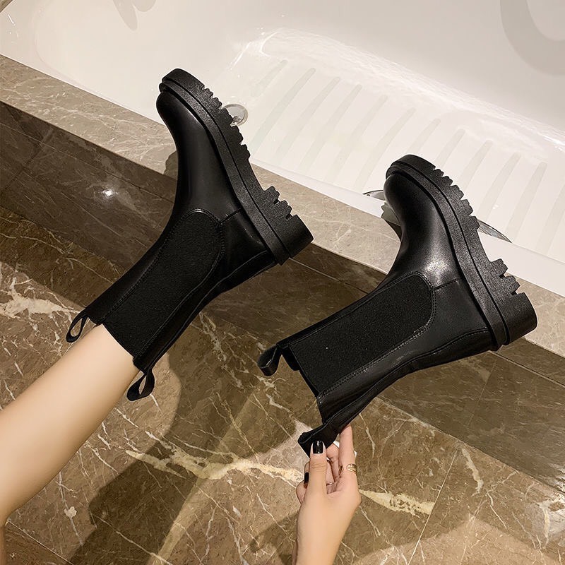 Giày Bốt Martin Đế Dày Cao 22cm  Mũi Tròn Thời Trang Cho Nữ