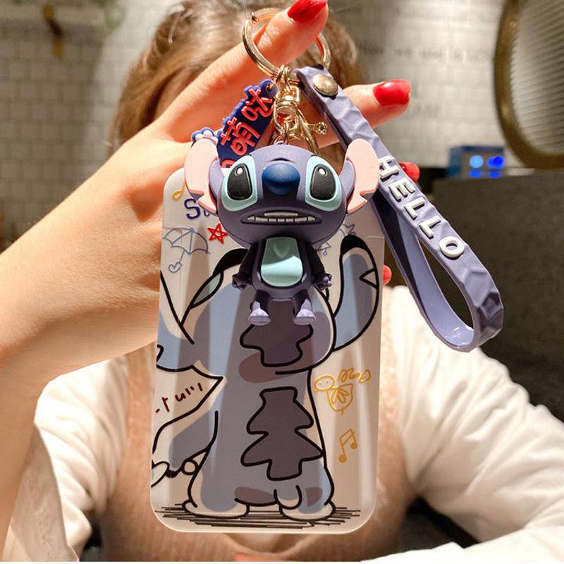 ⭐ iLado ⭐ Thẻ dây đeo thẻ sinh dễ thương Stitch Khâu bọc căn cước thẻ hoc thẻ đi làm viên Vỏ bảo vệ bao đựng thẻ học sinh phù hiệu học sinh dây đeo bảng tên dây đeo bảng tên đồ dùng học sinh