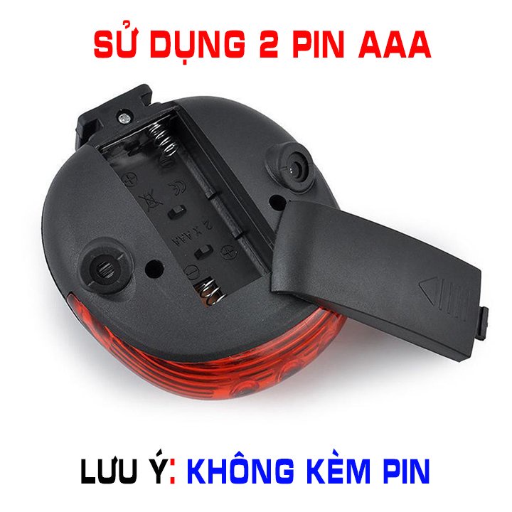 Đèn led chiếu hậu laser cảnh báo gắn cốt yên xe đạp chống nước