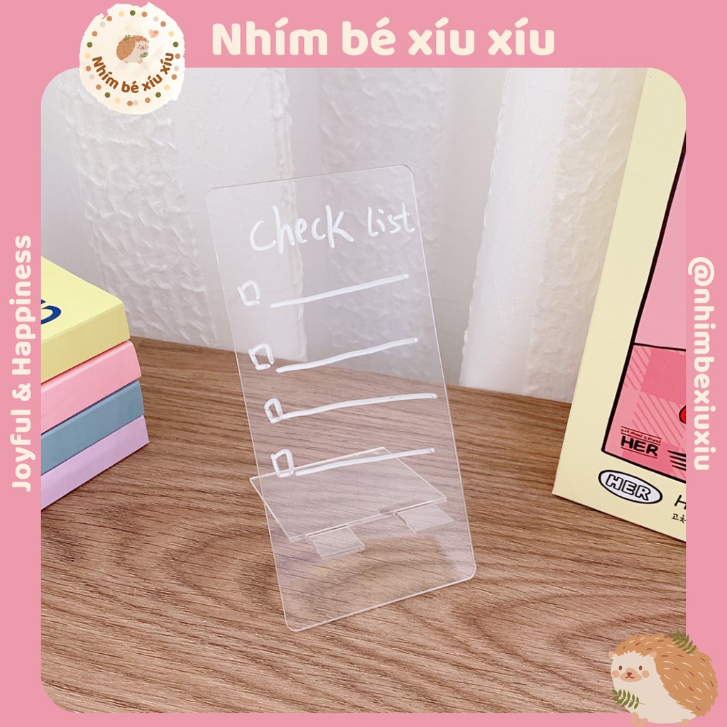 Bảng ghi chú memo board acrylic trong suốt decor bàn học 2 size VT101