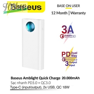 [ PD+ QC 18W ] Pin dự phòng Baseus 20000 mAh sạc nhanh 18W cho Huawei Mate 30 Pro / P30 Pro / Google Pixel