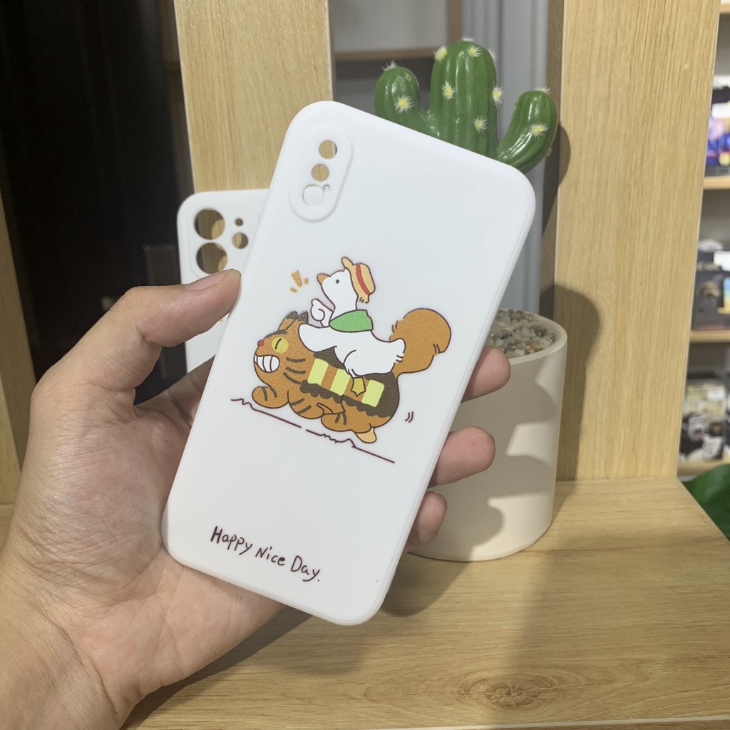 Ốp hoạt hình Mèo lười dễ thương - chất liệu silicone mềm chống bẩn OPHH02 Double B Store