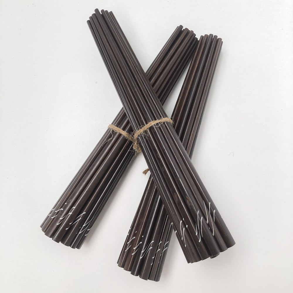 Bộ 10 đôi đũa KHẢM đũa ăn cơm cao cấp đũa gỗ TRẮC ĐEN, đũa đẹp tự nhiên không hoá chất, không cong vênh, chống mốc