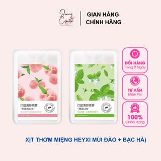 Xịt thơm miệng bỏ túi vị đào heyxi chính hãng