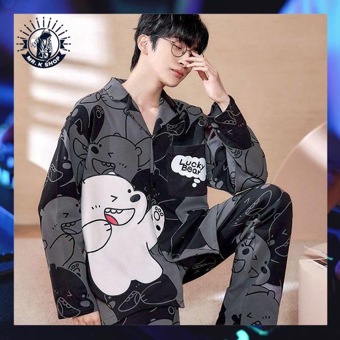 Bộ Đồ Ngủ Cotton Dài Tay Thiết Kế Mới Thời Trang Mùa Hè Dành Cho Nam