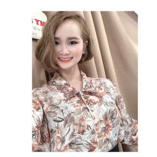 Áo sơ mi vintager cổ thêu free sz