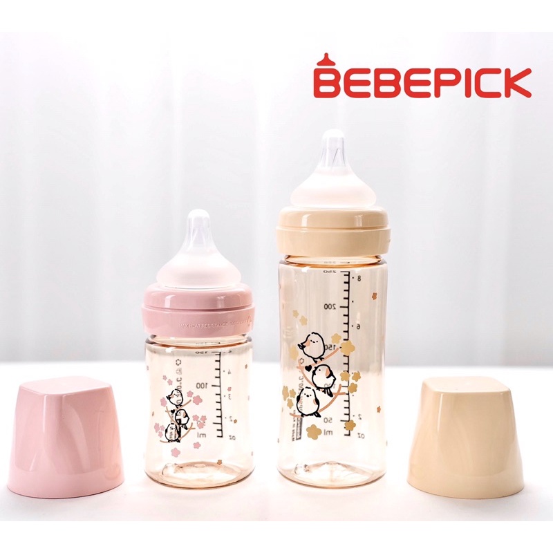 Bình sữa Bebepick Chim Hồng size 150ml/250ml