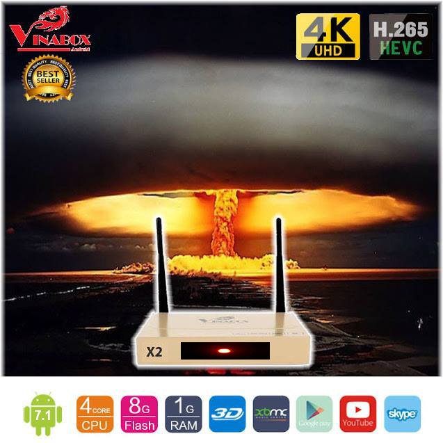 Shopee trợ giá - TV BOX Vinabox x2 2019 lõi tứ , Android 7.0